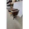 Image 3 : Antique Oak Treadle Sewing Machine Cabinet with Cast Iron Base, Late 19th Century No Head