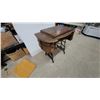 Image 5 : Antique Oak Treadle Sewing Machine Cabinet with Cast Iron Base, Late 19th Century No Head