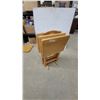 Image 1 : Set of Four Wooden Folding TV Tray Snack Tables with Storage Stand