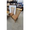 Image 5 : Wooden Drop-Leaf Pedestal Dining Table with Four Slatted-Back Upholstered Chairs 30" Hgt.x40"