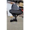 Image 1 : Bloom Fresco High Chair with Black Frame, Gray Seat Insert, Tray, and Five-Point Harness