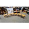 Image 1 : Set of Six Light Pine Wooden K Chairs with Two-Slat Backrest and Plank Seat