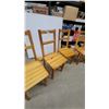 Image 3 : Set of Six Light Pine Wooden K Chairs with Two-Slat Backrest and Plank Seat