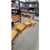 Image 5 : Set of Six Light Pine Wooden K Chairs with Two-Slat Backrest and Plank Seat
