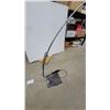 Image 2 : Chrome Arc Floor Lamp with Adjustable Arm, Square Base, and Bell-Shaped Shade