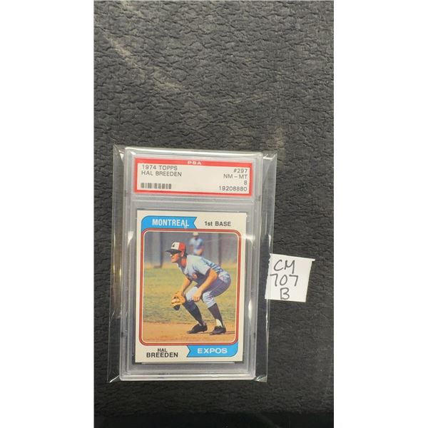 Graded 1974 Hal Brenden Montreal Expos Baseball Card