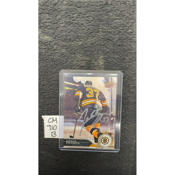 Signed Patrice Bergeron Boston Bruins Card