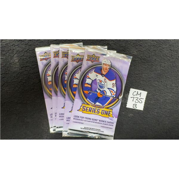 5 Sealed 2025-26 Upper Deck Series 1 Packs