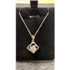 Image 2 : 925 Sterling Silver White Gold Overlay 1.0 Carat Moissanite Lab Diamond Atomic Necklace, D, VVS1