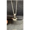Image 5 : 925 Sterling Silver White Gold Overlay 1.0 Carat Moissanite Lab Diamond Atomic Necklace, D, VVS1