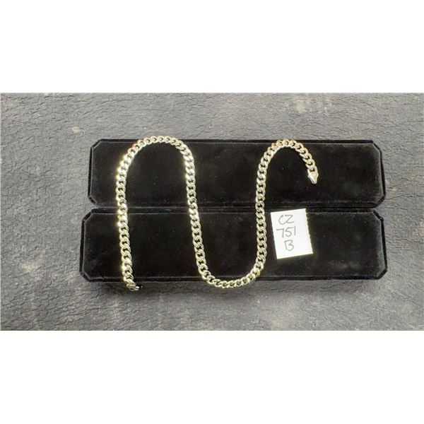 Platinum-Plated 8.0mm Cuban Link Necklace, 18" Long