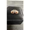 Image 2 : Platinum Plated 1.5 TCW Pear Cut Red Simulated Diamond CZ Two-Piece Halo Set Adjustable 16"-18"