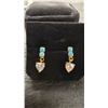 Image 2 : 18K Gold Plated 0.5 Each Heart Cut Simulated Diamond Cubic Zirconia Dangle Earrings