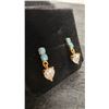 Image 3 : 18K Gold Plated 0.5 Each Heart Cut Simulated Diamond Cubic Zirconia Dangle Earrings