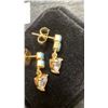 Image 5 : 18K Gold Plated 0.5 Each Heart Cut Simulated Diamond Cubic Zirconia Dangle Earrings