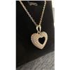 Image 3 : Platinum-Plated 25mm Simulated Diamond Cubic Zirconia Heart Necklace with 16" - 18" Chain