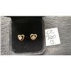 Image 1 : 18K Gold Plated 9.0mm Each Simulated Diamond Cubic Zirconia Heart Stud Earrings