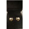 Image 2 : 18K Gold Plated 9.0mm Each Simulated Diamond Cubic Zirconia Heart Stud Earrings