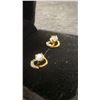 Image 3 : 18K Gold Plated 9.0mm Each Simulated Diamond Cubic Zirconia Heart Stud Earrings