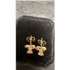 Image 4 : 18K Gold Plated 9.0mm Each Simulated Diamond Cubic Zirconia Heart Stud Earrings