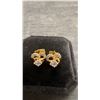 Image 5 : 18K Gold Plated 9.0mm Each Simulated Diamond Cubic Zirconia Heart Stud Earrings