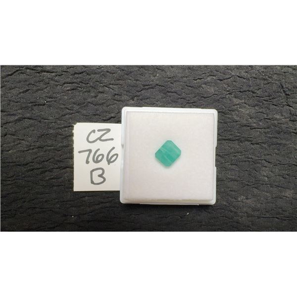 3.5-Carat Natural Untreated Emerald-Cut Emerald Gemstone, 7.7 x 8.9 mm