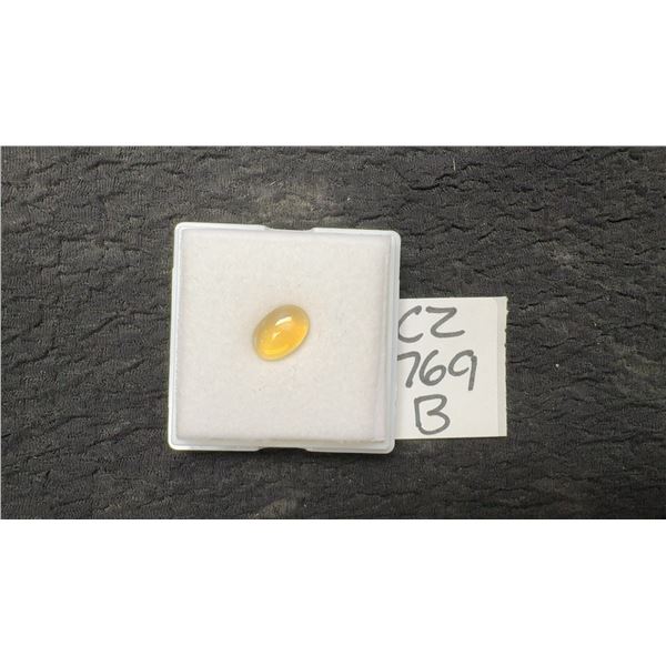 1.7-Carat Natural White Fire Opal Untreated Oval Cabochon Gemstone, 7.3 x 10.8 Millimeter