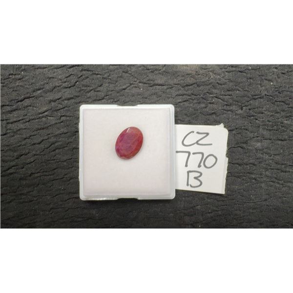 7.7-Carat Natural Untreated Ruby, Oval Cut, 10mm X 14mm
