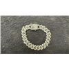 Image 2 : Platinum Plated 14mm Simulated Diamond Cubic Zirconia Iced Out Cuban Link Bracelet, 8" Long