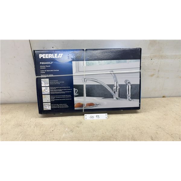 Peerless P88400LF Chrome Kitchen Faucet with Side Sprayer, 3-Hole Sink Application, Factory Sealed
