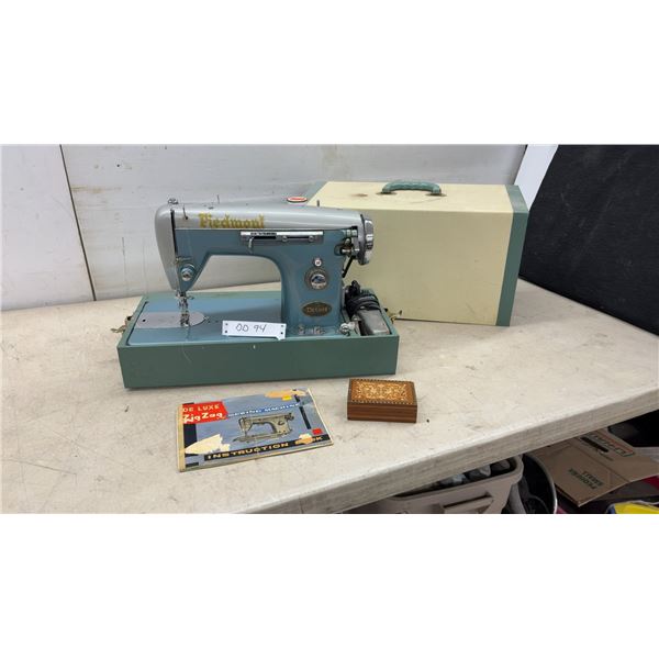 Piedmont De Luxe Zig Zag Sewing Machine with Case, Instruction Book, and More