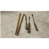 Image 8 : Vintage Wooden Tool Box with Pipe Wrenches, Hammers, Cobbler's Shoe Forms, Files, and More