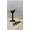 Image 9 : Vintage Wooden Tool Box with Pipe Wrenches, Hammers, Cobbler's Shoe Forms, Files, and More