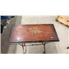 Image 7 : Vintage Mid-Century Floor Standing Ashtray (No Ashtray Insert) and Small Metal Accent Table