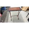 Image 8 : Vintage Mid-Century Floor Standing Ashtray (No Ashtray Insert) and Small Metal Accent Table