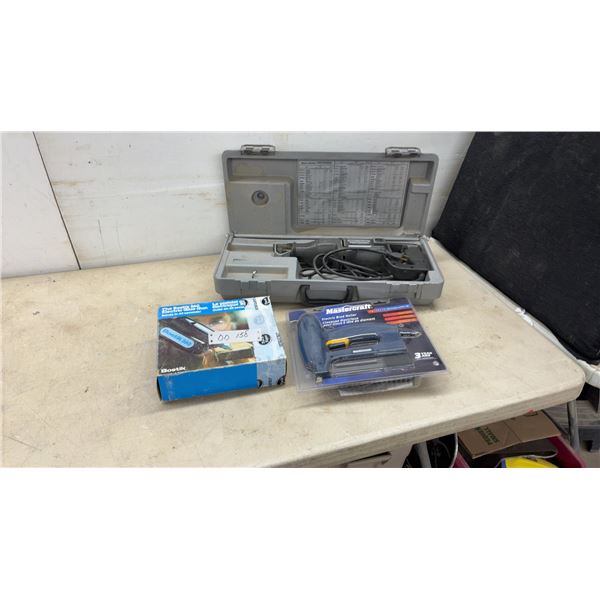 Black & Decker Professional Reciprocating Saw, Bostik 260 Glue Gun, and Mastercraft 1 1/4" Electric