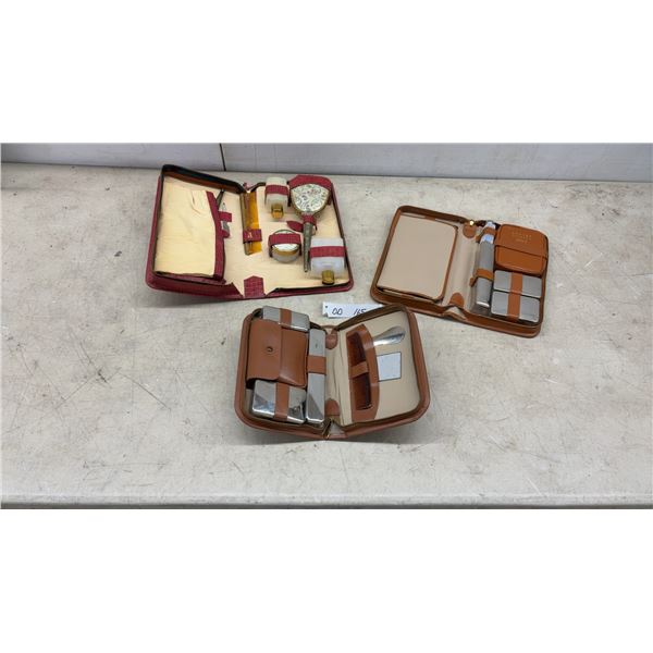Three Vintage Travel Grooming Kits Including Zenith Vanity Case and English Leather London
