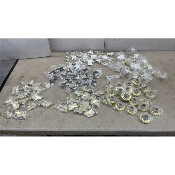 New Assorted Polished Brass Door Hardware, Door Stops and More