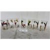 Image 1 : 7 Vintage Hunting Drinking Glasses with Duck, Grouse, Wildgeese, Pheasants, 6 Are 5 1/2" High &