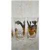 Image 2 : 7 Vintage Hunting Drinking Glasses with Duck, Grouse, Wildgeese, Pheasants, 6 Are 5 1/2" High &