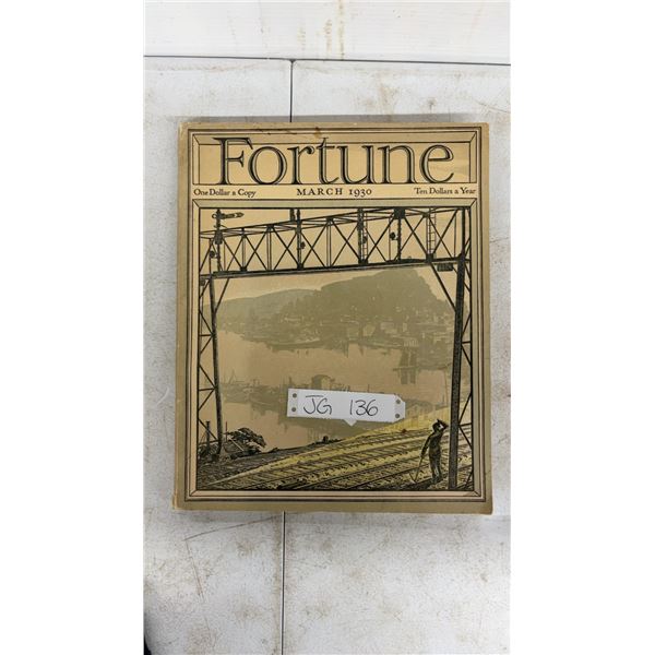 Fortune Magazine March 1930 Issue with Full-Page Ads of Automobiles, Planes, Boats, Cigarettes