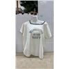Image 1 : Village People "In the Navy" White Short-Sleeve Top with Navy Trim and Side Slits. Sz Med??