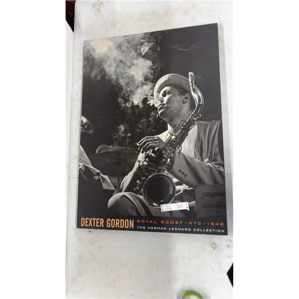 Dexter Gordon Royal Roost NYC 1948 Wooden Framed on the Back, The Herman Leonard Collection 23 3/