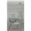 Image 1 : Glass Wine Decanter from Tarnow Poland and a Glass Pitcher