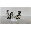 Image 1 : Two Hand-Painted Decorated Shafford Rooster Ornaments, Two Jewelry Showcases, and More