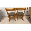 Image 7 : Vintage Rattan Pedestal Dining Table, 26 x 30" with Glass Top and Two Matching Chairs