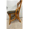 Image 9 : Vintage Rattan Pedestal Dining Table, 26 x 30" with Glass Top and Two Matching Chairs