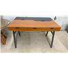 Image 6 : Mid-Century Modern Lift-Top Computer Desk with Three Drawers and Metal Base, 30 x 31 x 46"