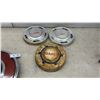 Image 2 : Vintage Chevrolet, Ford Thunderbird, and GMC Truck Hubcaps and Wheel Covers, 5 Pieces