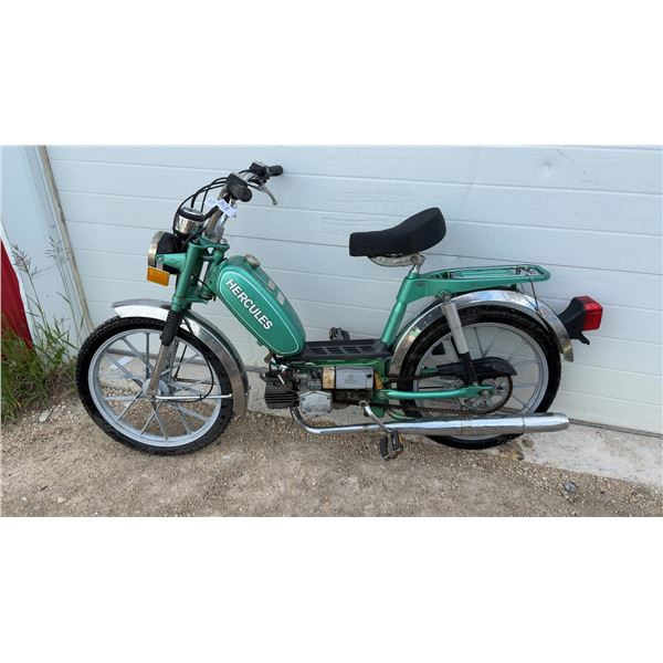 Hercules Moped, Motor-Driven Cycle, March 1980, Green, West German Made.